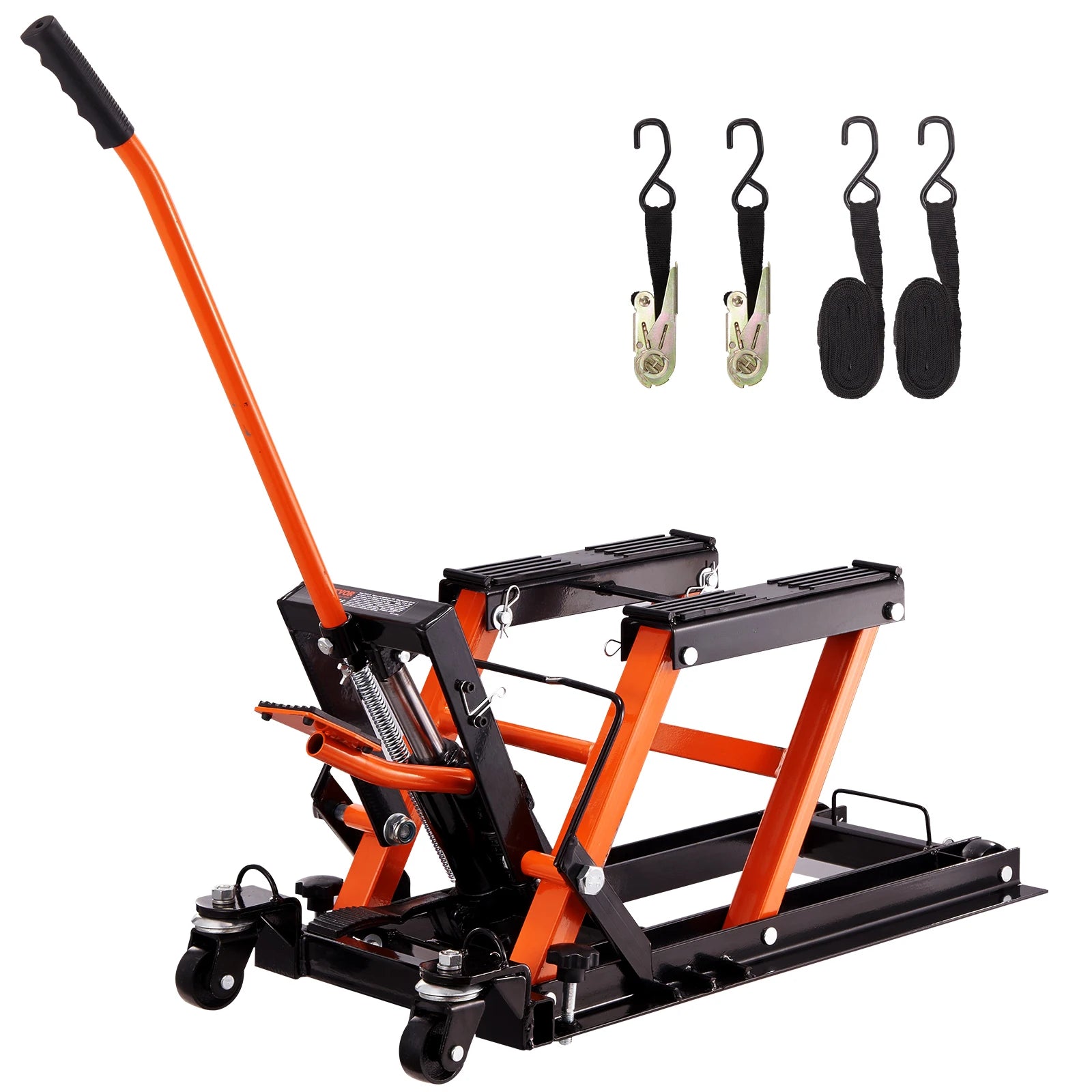 SucceBuy Staal Hydraulische Motorrijwielkrik Standaard 1500LBS ATV Schaarheft Lift Jack 4.7"-15" Schaarliftkrik Standaard voor Motorrijwiel ATV