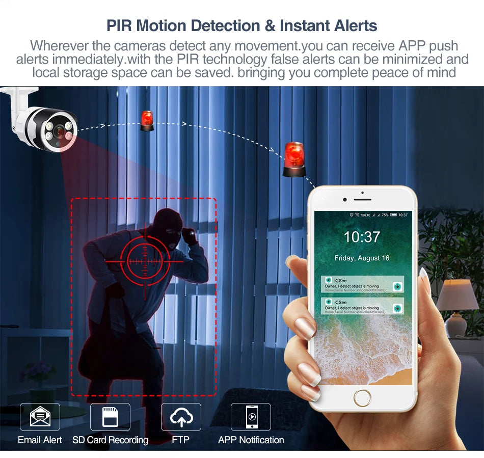 MISECU bežična vanjska sigurnosna kamera s 5MP noćnim vidom u boji