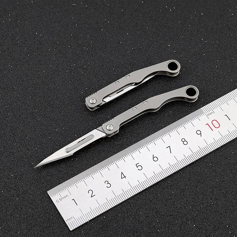 Mini Titanium Alloy Folding Knife for Outdoor EDC