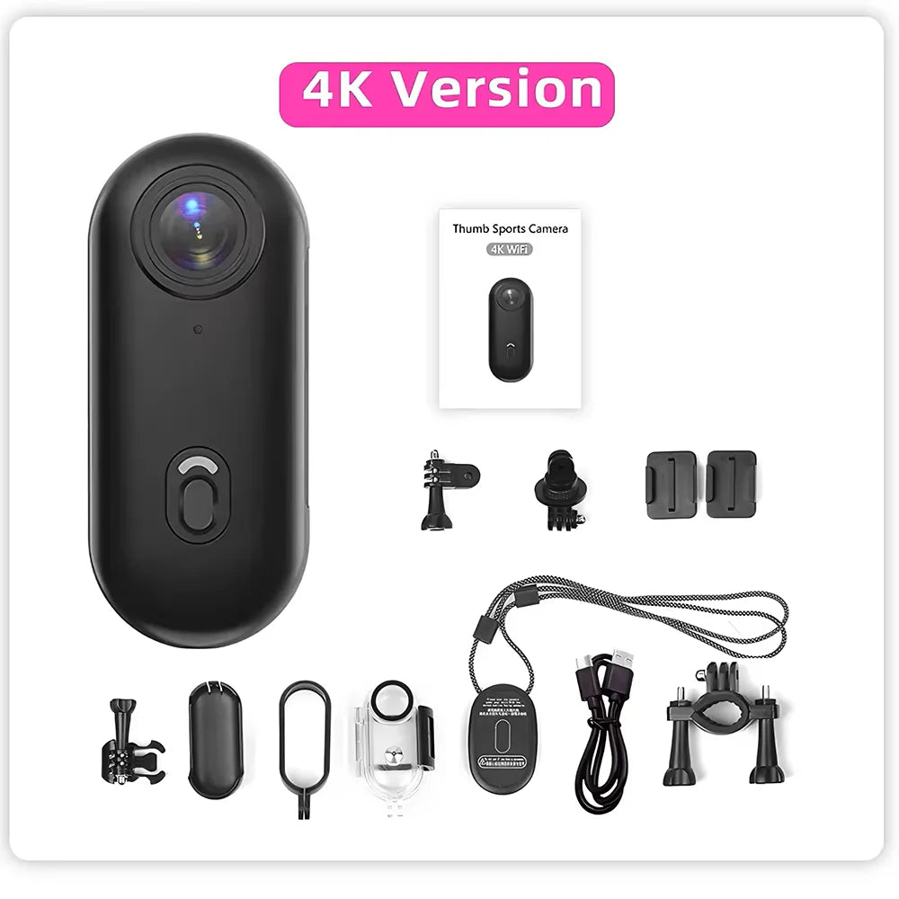Mini Magnetic Action Camera 4K/1080P WiFi Body Mount POV Holder