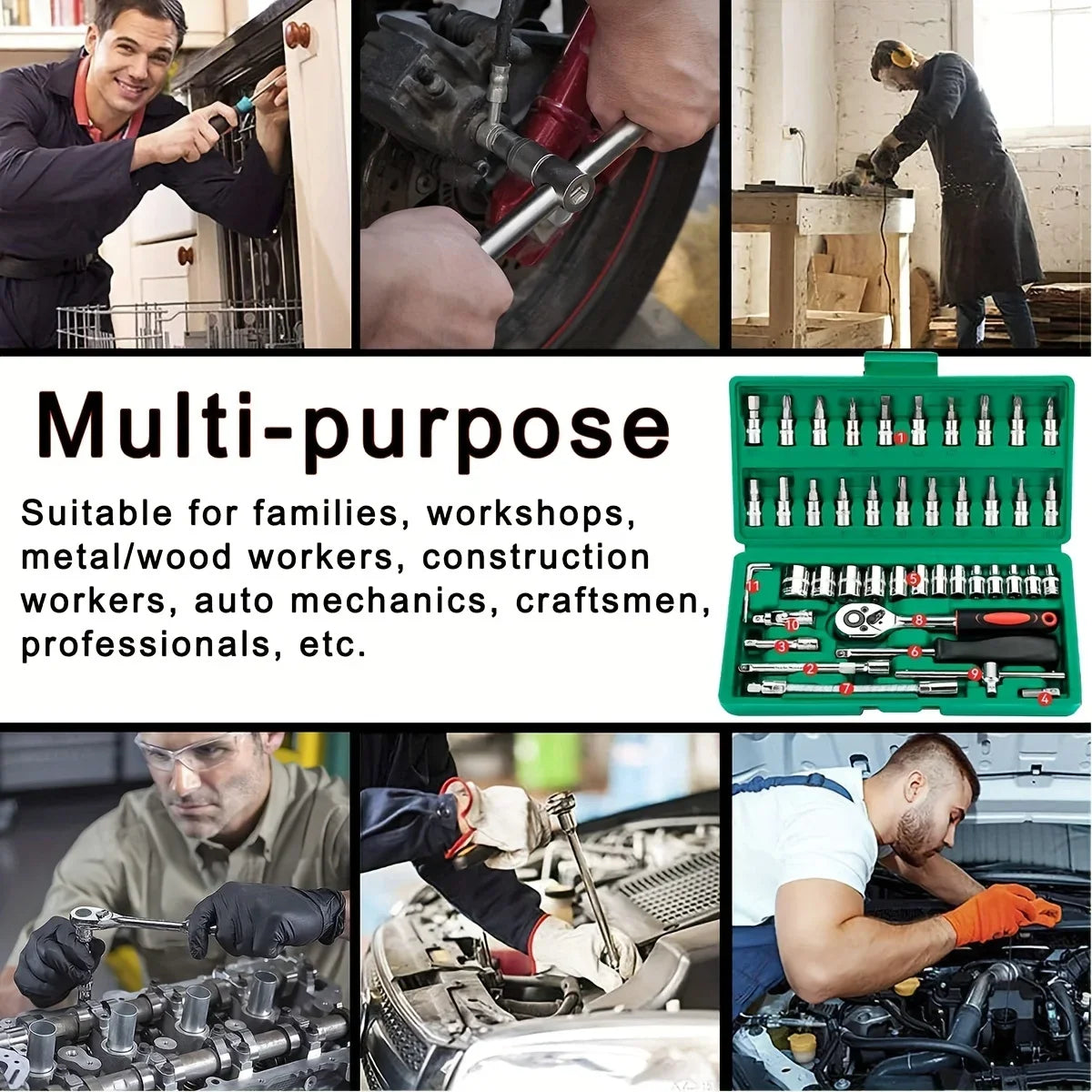 46-Piece Socket and Bit Tool Kit - Options