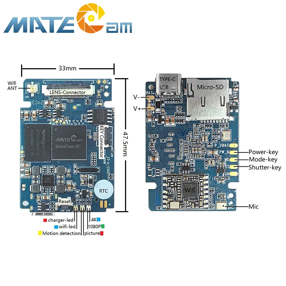 4K 30FPS 13MP WiFi Mini Camera Module