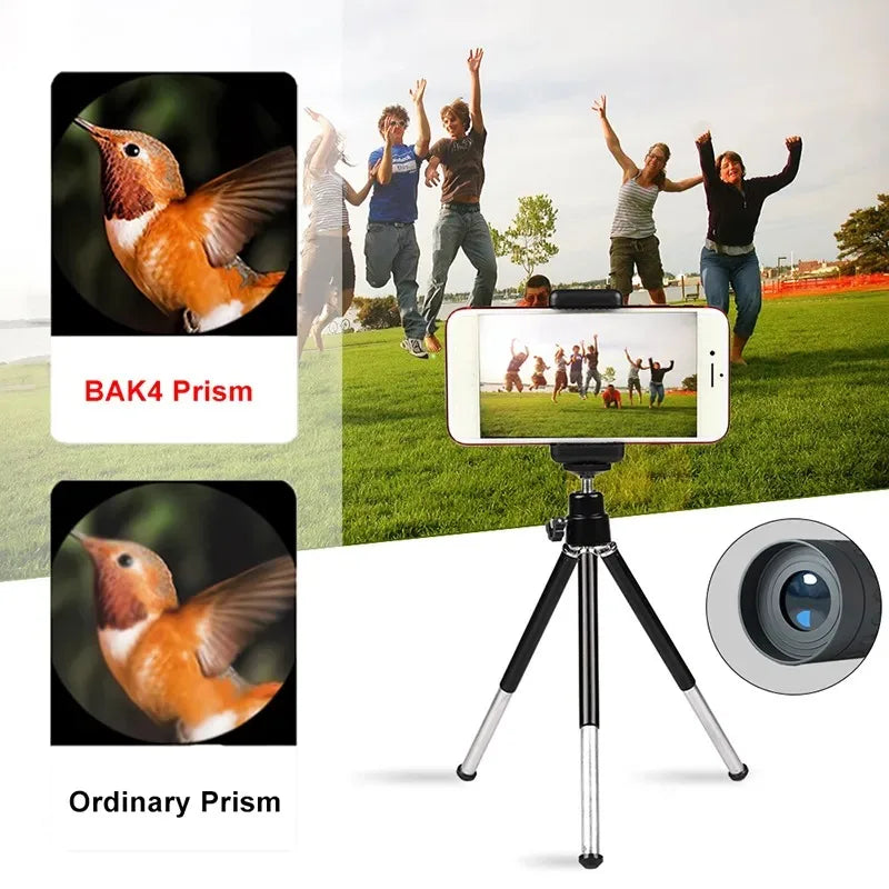 Telescópio monocular 2000x24, portátil, telemóvel com suporte, atividades ao ar livre como acampamento, caça e observação de aves