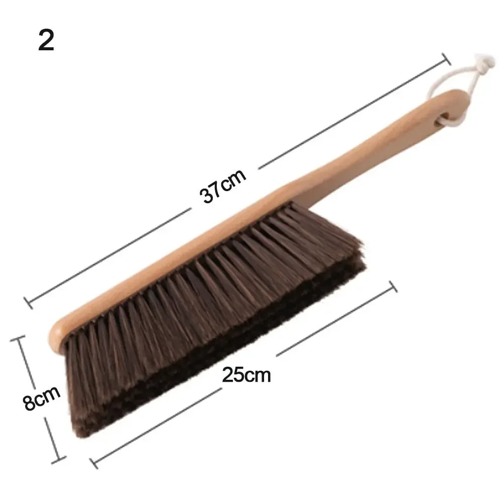 1PCS/2PCS Natural Wood Bristles Brush Anti-static Desktop Bar Grinder Coffee Powder Cleaning Brushes Domestic Bed Sweeping Broom
