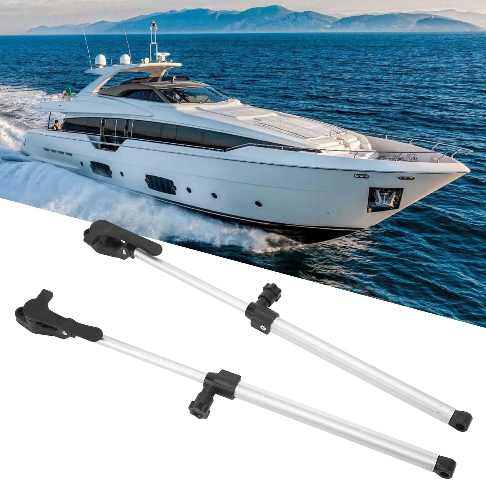 2pcs RV Window Support Rod 310‑435mm Telescopic Aluminium Alloy for Motorhome Camper Trailer