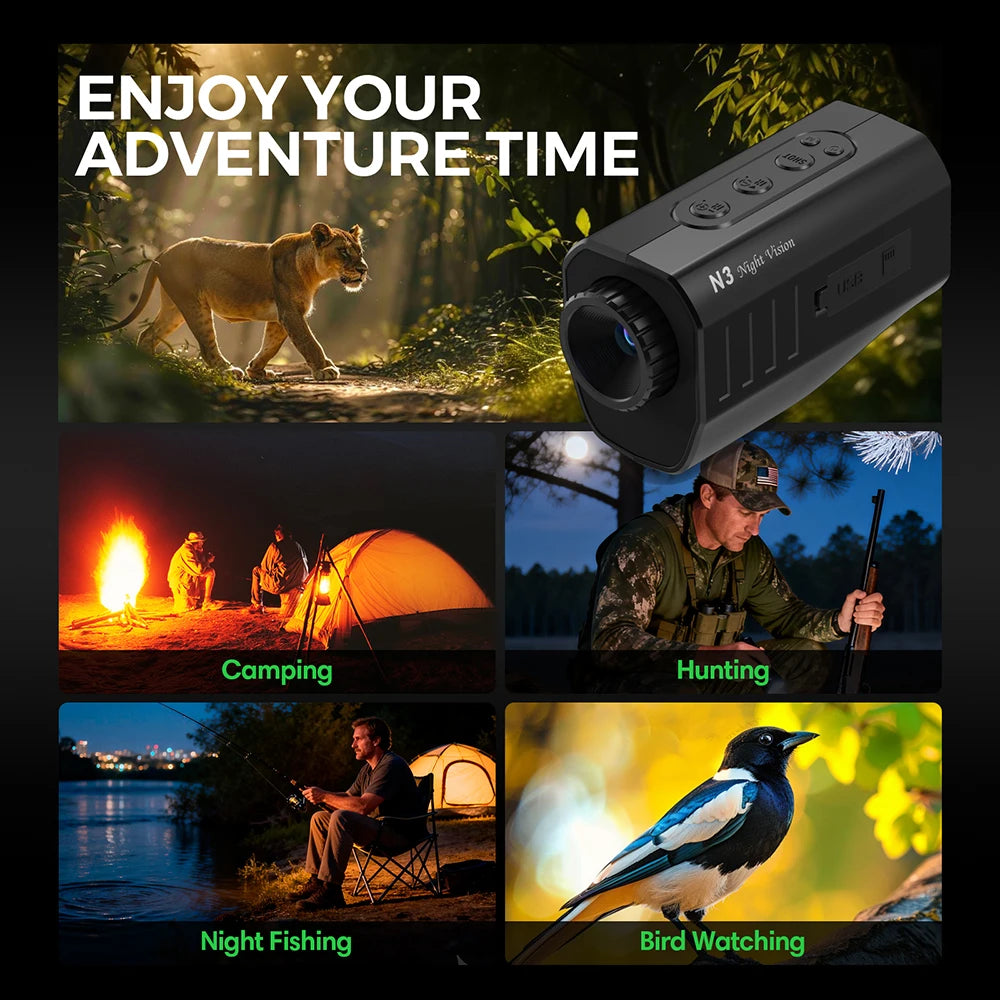 GTGUARD N3 Night Vision Monocular with 4K-Style HD Recording