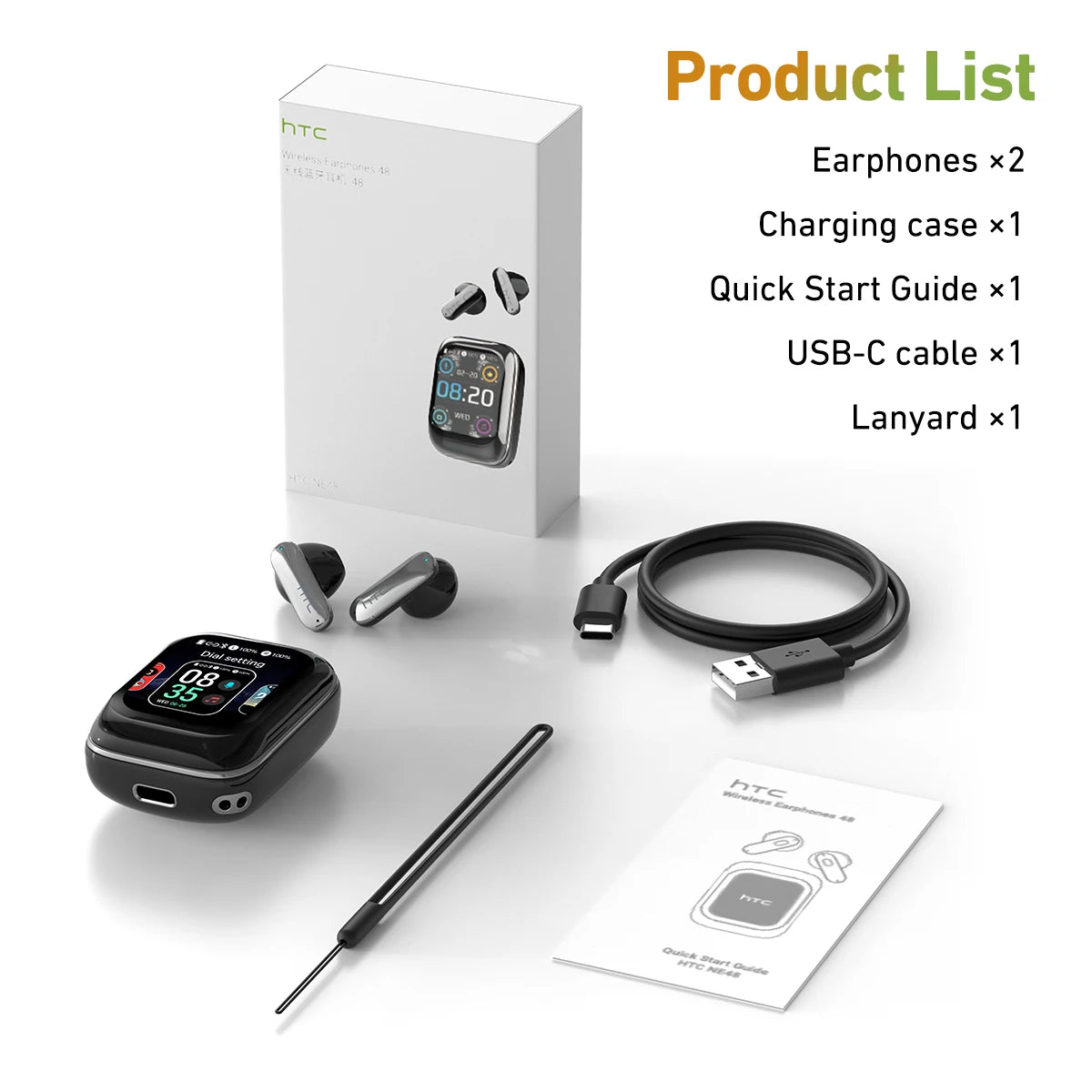 Sliding Cover Bluetooth Wireless Earbuds with ANC and AI Translation