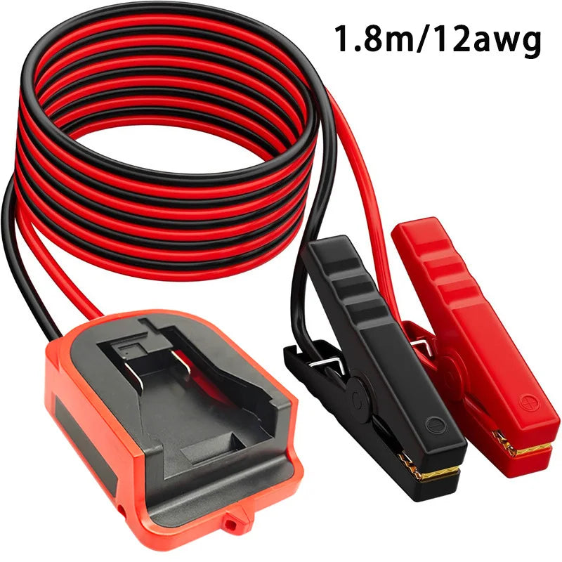 Jump Starter Adapter for 18V/20V Tool Batteries, 12AWG Leads