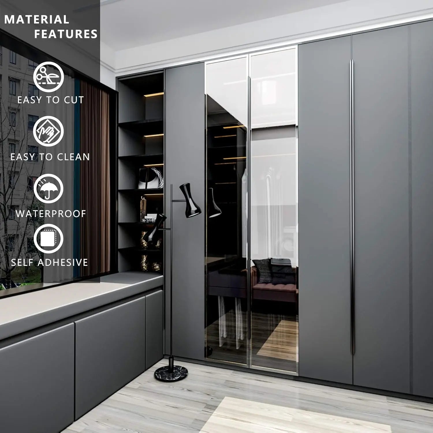 Thicken Pure Black Removable Waterproof Wallpaper Matte Contact Paper Wall Self Adhesive Countertop Cupboard Shelf PVC