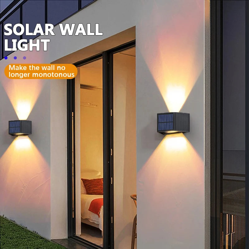 Solar Wall Lamp, IP65 Up and Down Light for Porches