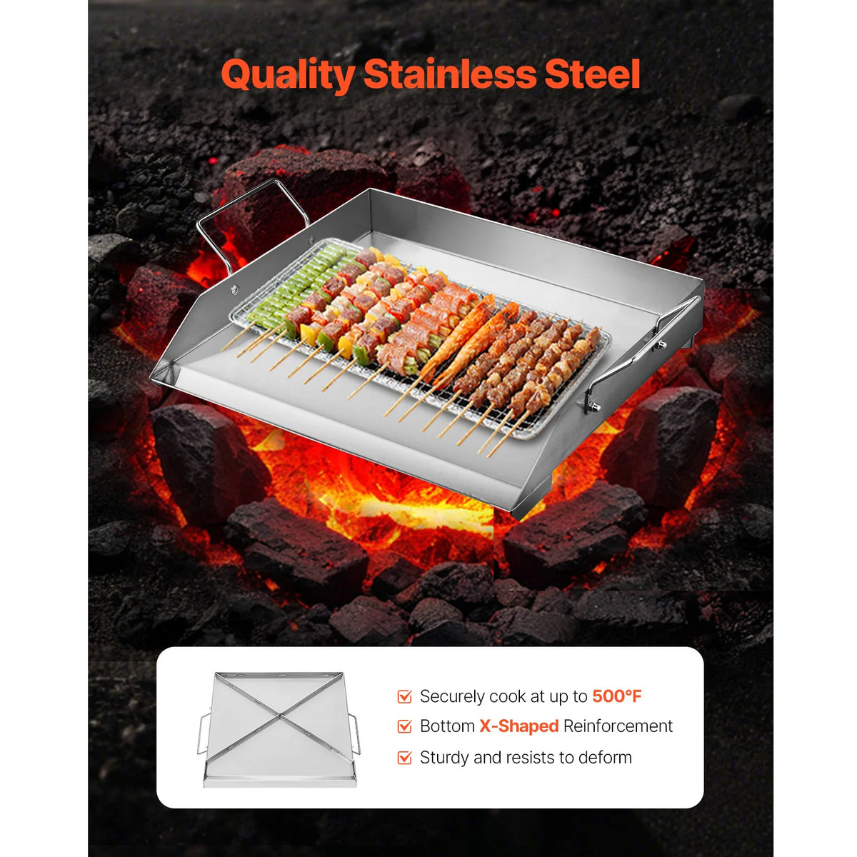 Rectangular Grill-Top Griddle Plate – Size Options
