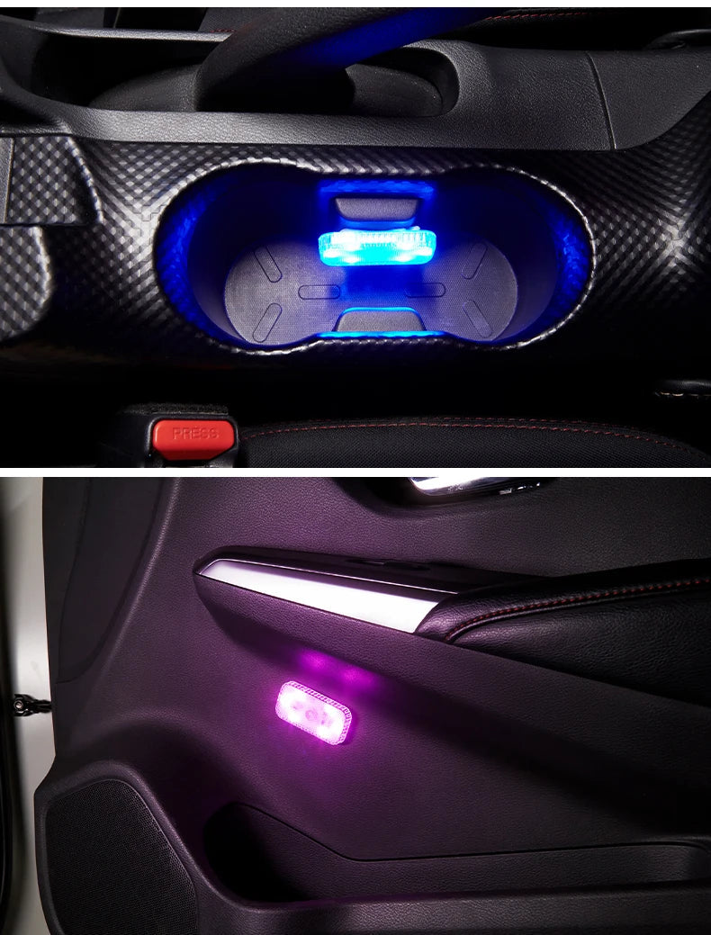 LED Touch Light Mini Wireless Car Interior Lighting Auto Roof Ceiling Reading Lamp for Trunk Storage Box USB Charging