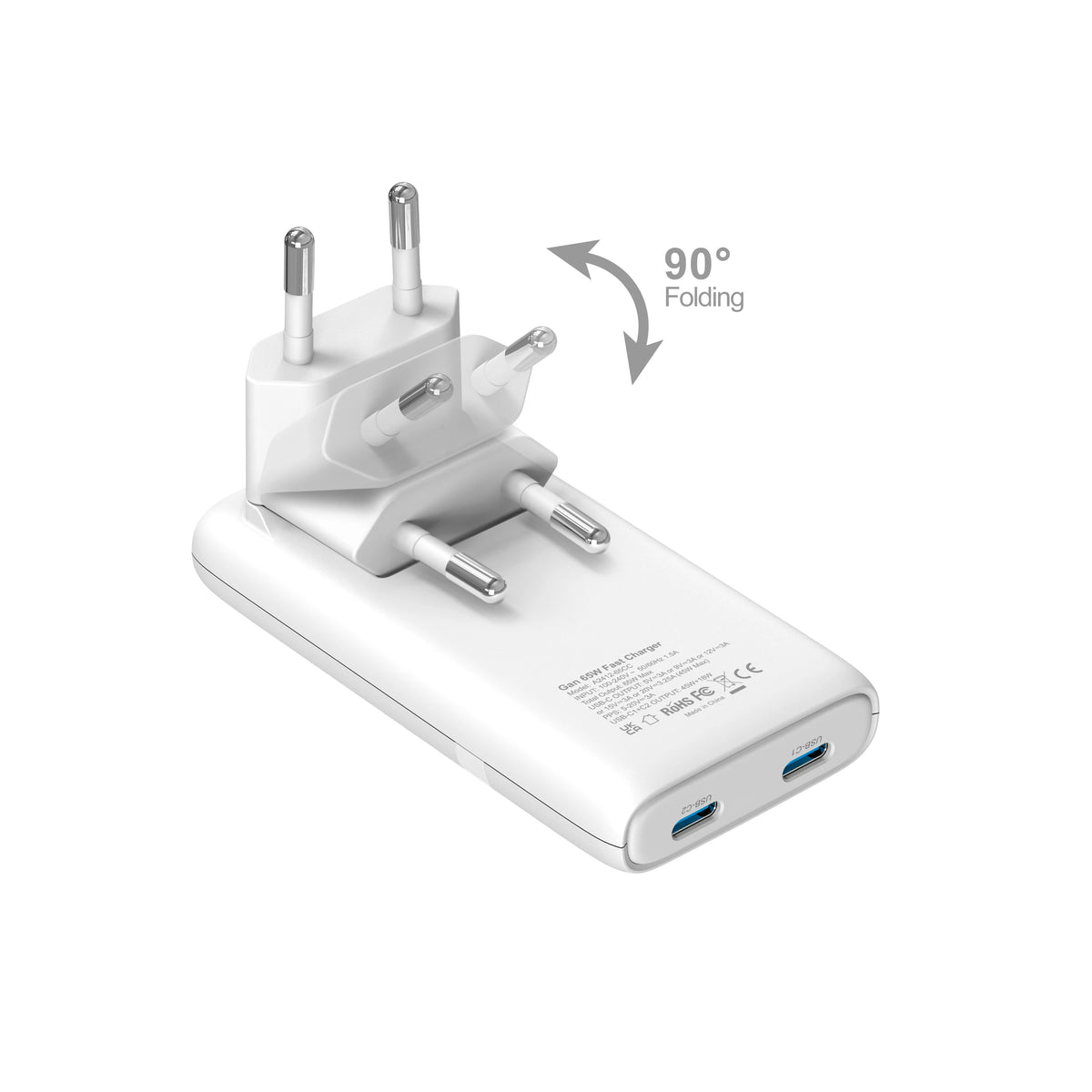 Dvostruki USB-C GaN punjač od 65 W i opcije kabela