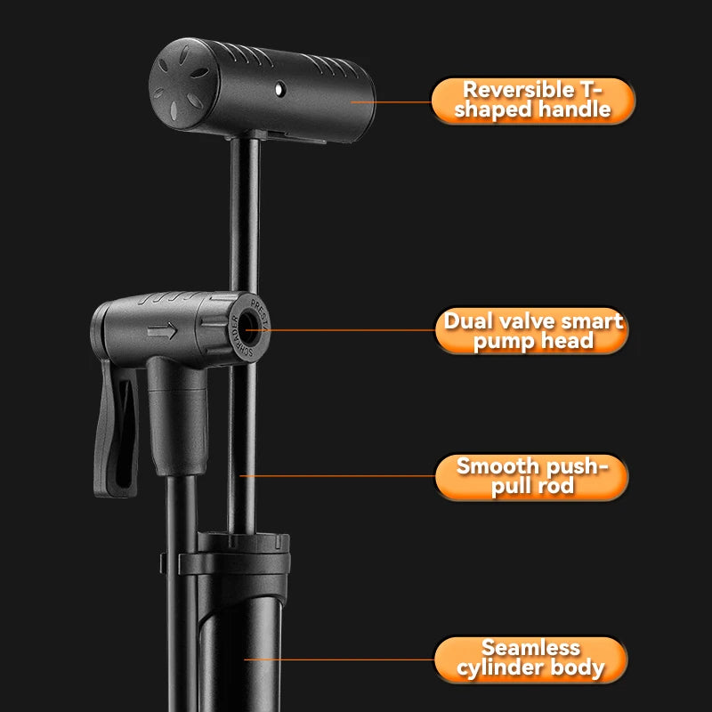 120 PSI Manual Bike Pump with Gauge, Presta Schrader