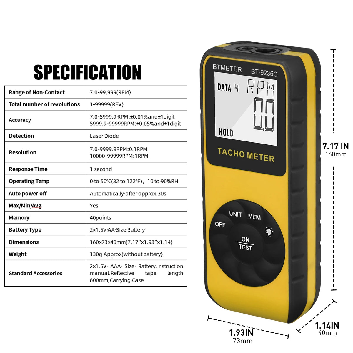 Digital Tachometer or Stroboscope - Model Options