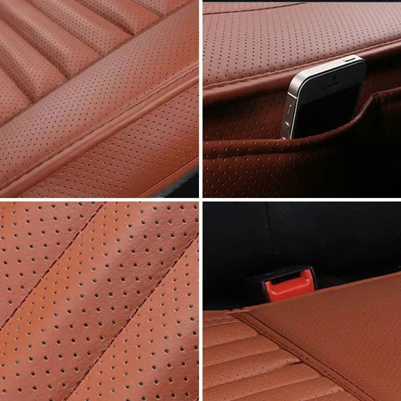 Car Seat Covers Protectors,Luxury PU Leather Breathable Car Interior Seat Cushion Pad Mat for Sedan SUV Truck Jeep Mini Van