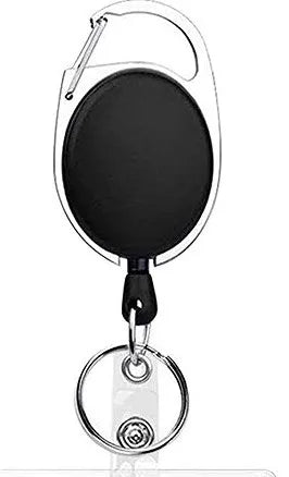 Retractable Badge Reel Holders, Metal Heavy Duty With Carabiner Belt Clip And Key Ring For ID Card Name Holder And Keychain