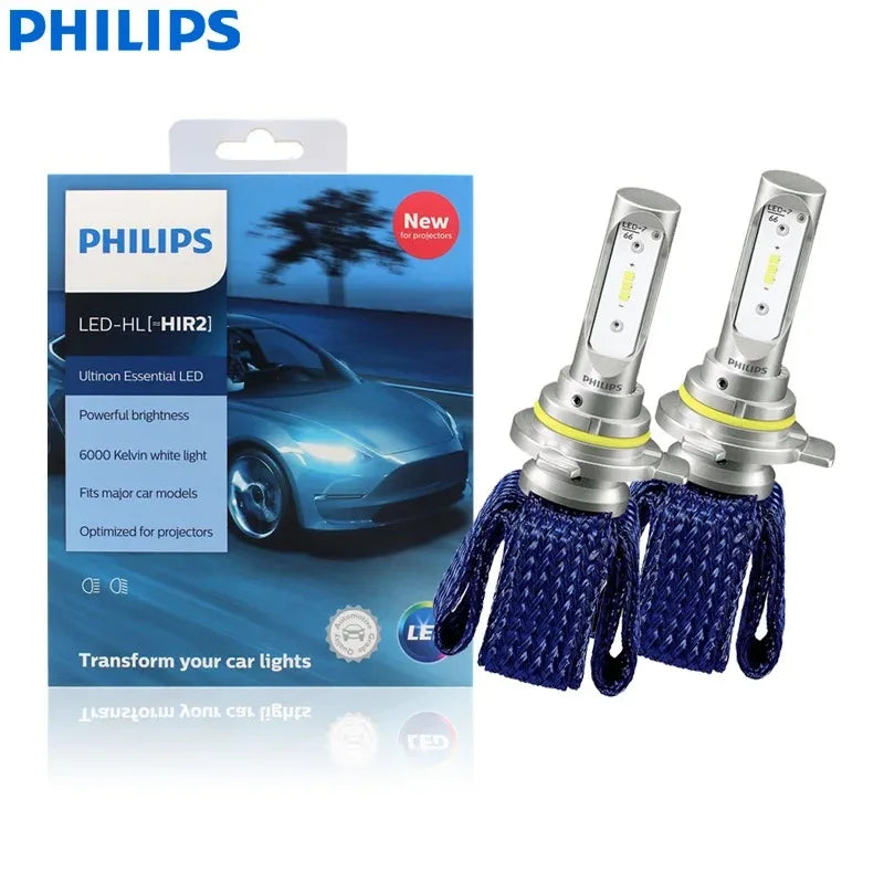 Philips LED H4 H7 HB3 HB4 H8 H11 H16 Ultinon Essential Auto svetlá 6000K Jasný biely HIR2 9012 9005 9006 LED Upgrade žiarovky