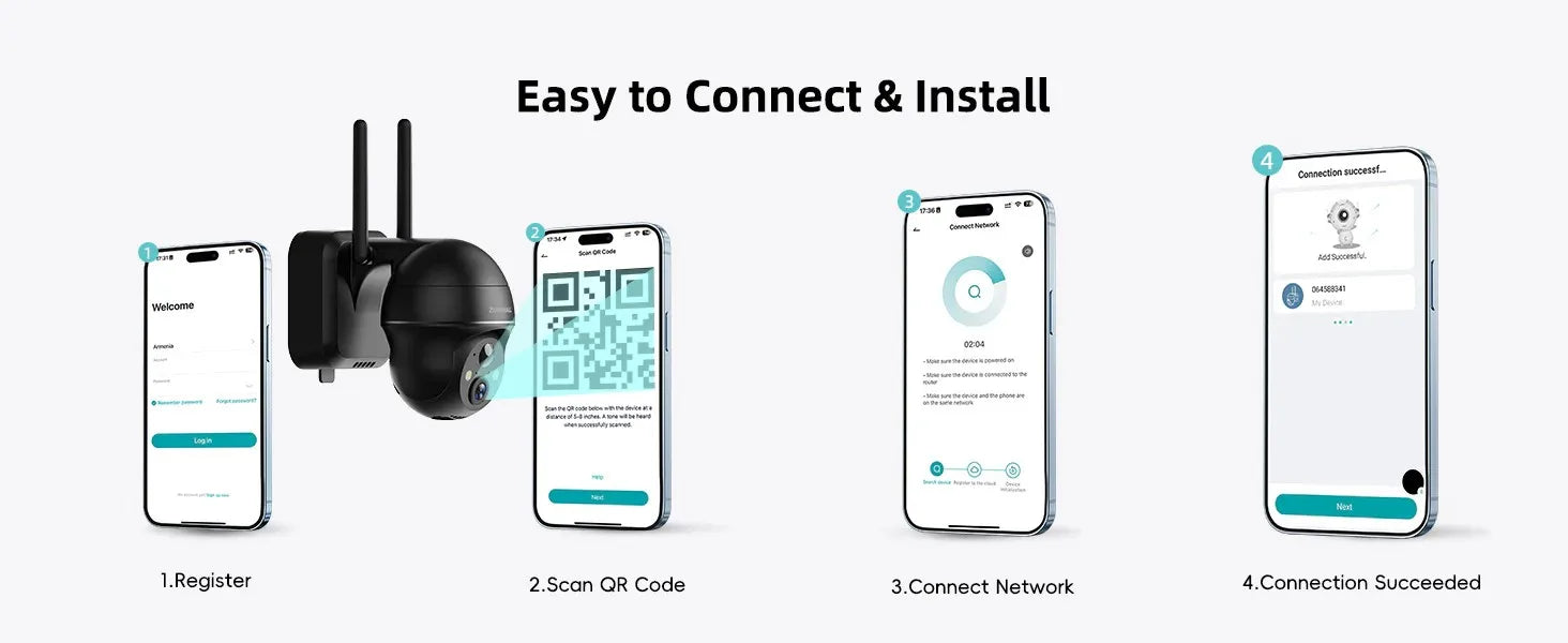 ZUMIMALL bežična sigurnosna kamera s baterijom 3MP noćni vid