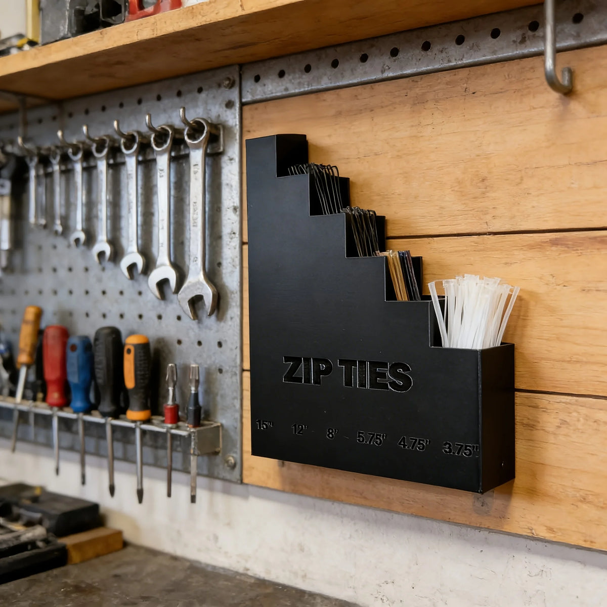 Wall-Mounted Cable Tie Organizer