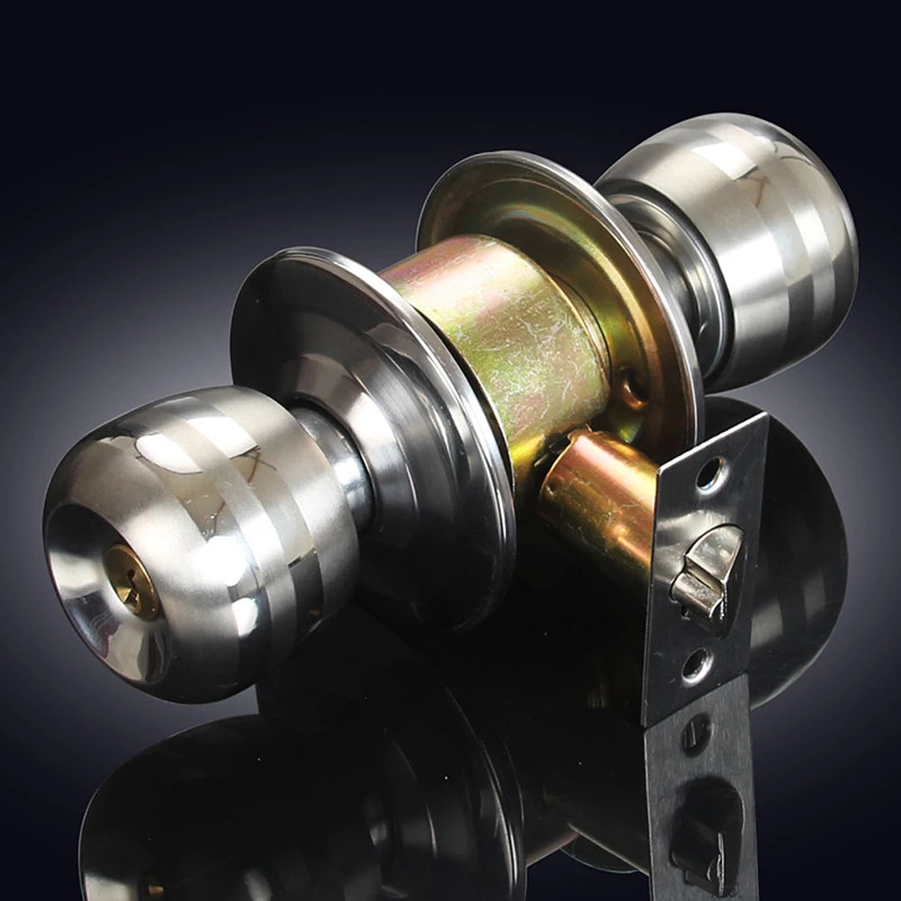 Stainless Steel Keyed Door Knob Set with 3 Keys
