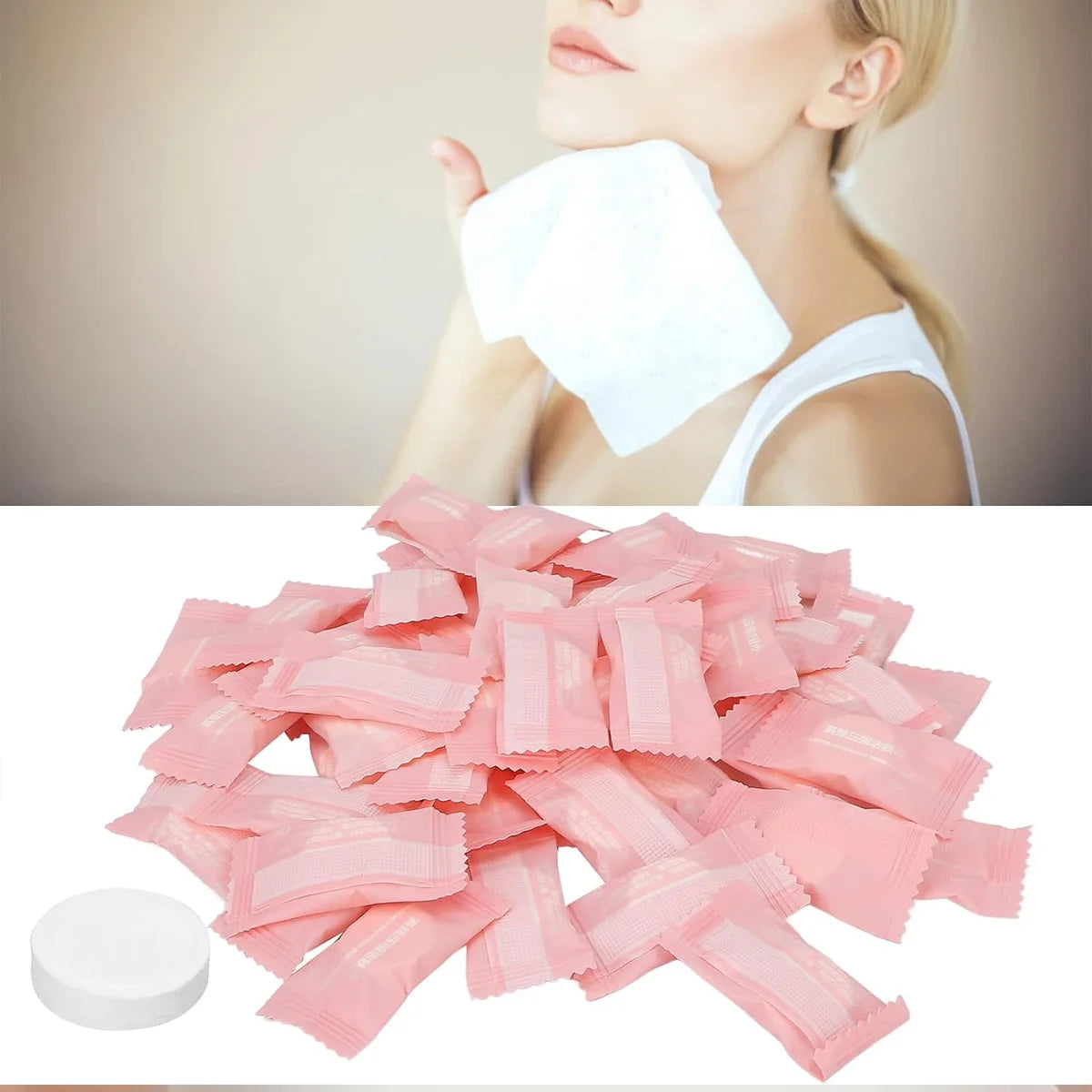 Compressed Cotton Face Towels for Travel, Camping and Daily Use