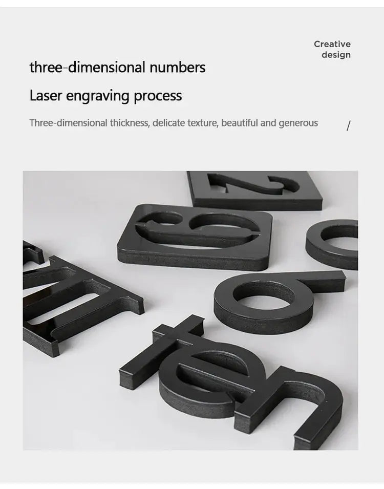 EW Creative Simple Luminous Digital Clock European Style DIY Silent Wall Clock Study Living Room Punch-Free Wall Sticker Clock