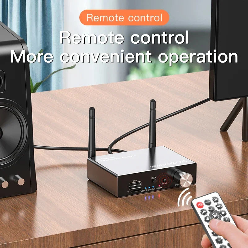 Transmisor y receptor de audio Bluetooth con control remoto