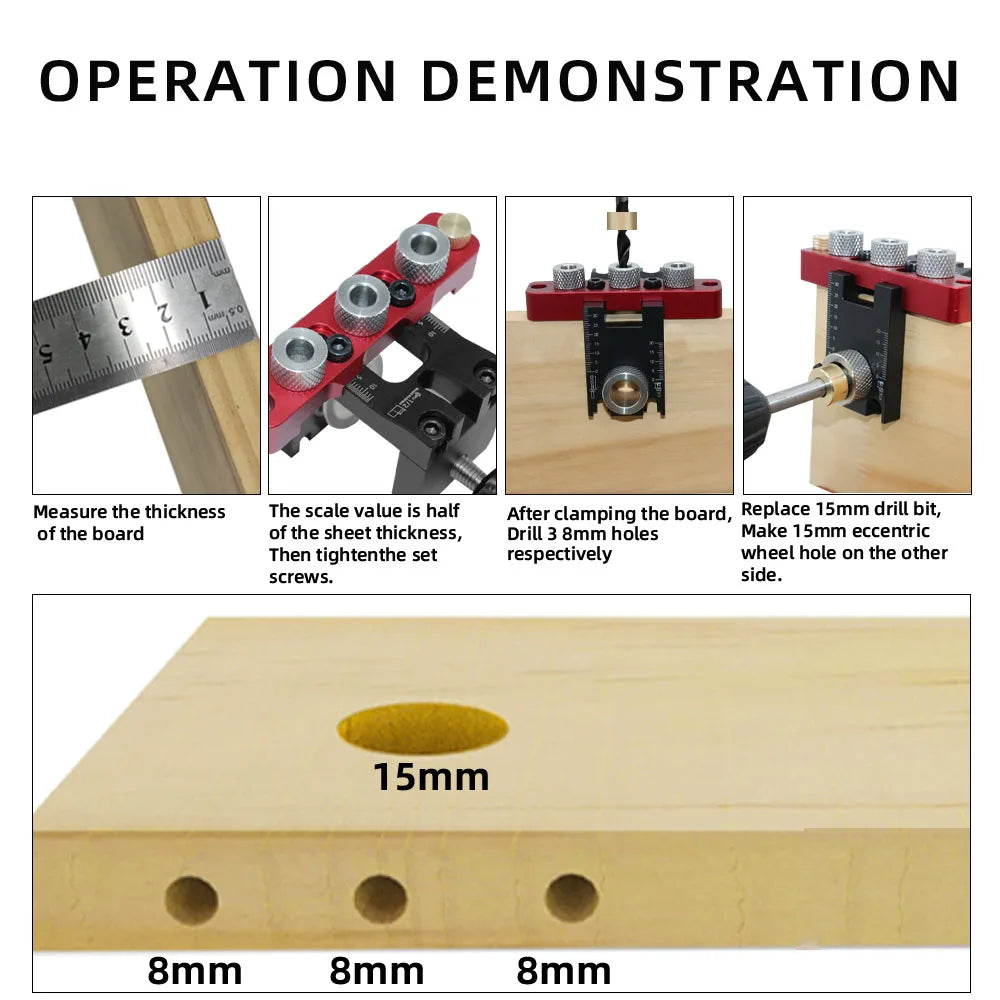 Three-in-One Adjustable Dowelling Jig