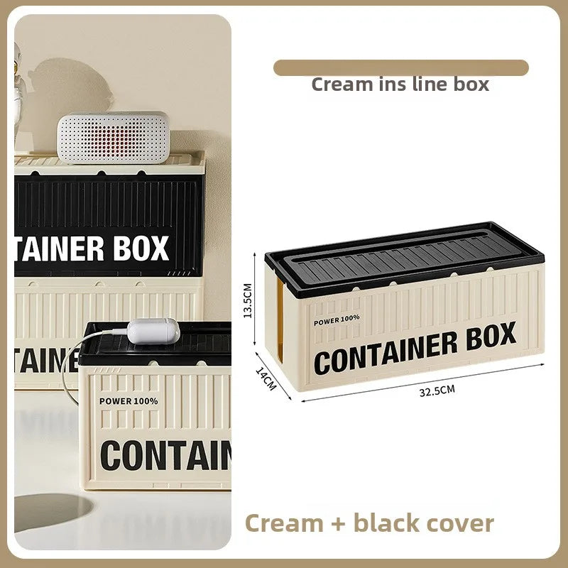 Cable Management Box with Phone Stand Lid