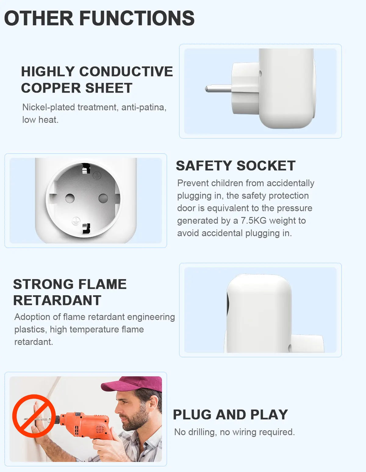 Tuya WIFI Digital Thermostat Socket 16A Outlet Plug Remote Temperature Controller Timer Switch Cooling Heating 3M NTC Sensor