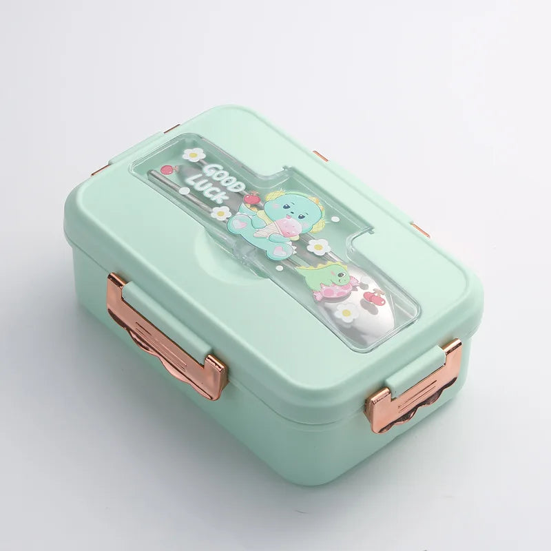 Cartoon Divided Lunch Box, Five Colour Options