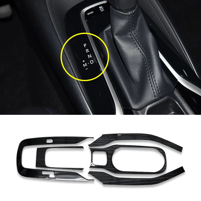 Para Toyota Corolla E210 2019 2020 2021 2022 2023 2024 2025 híbrido, cubiertas de moldura del panel de cambio de palanca central de coche inoxidable