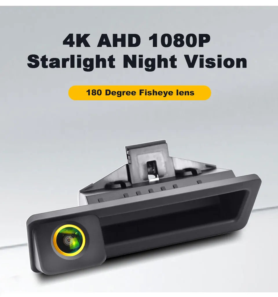 Cámara de reversa AHD 1080P para manija de cajuela BMW, vista trasera