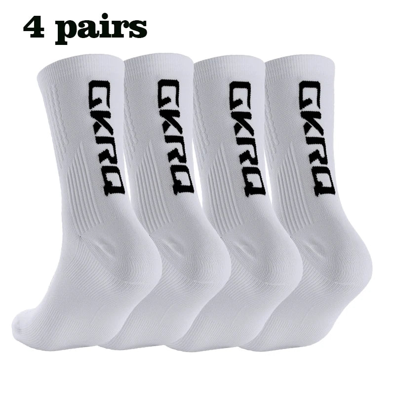 Meias de ciclismo GKRQ, conjunto de 4 pares, tamanhos M ou L