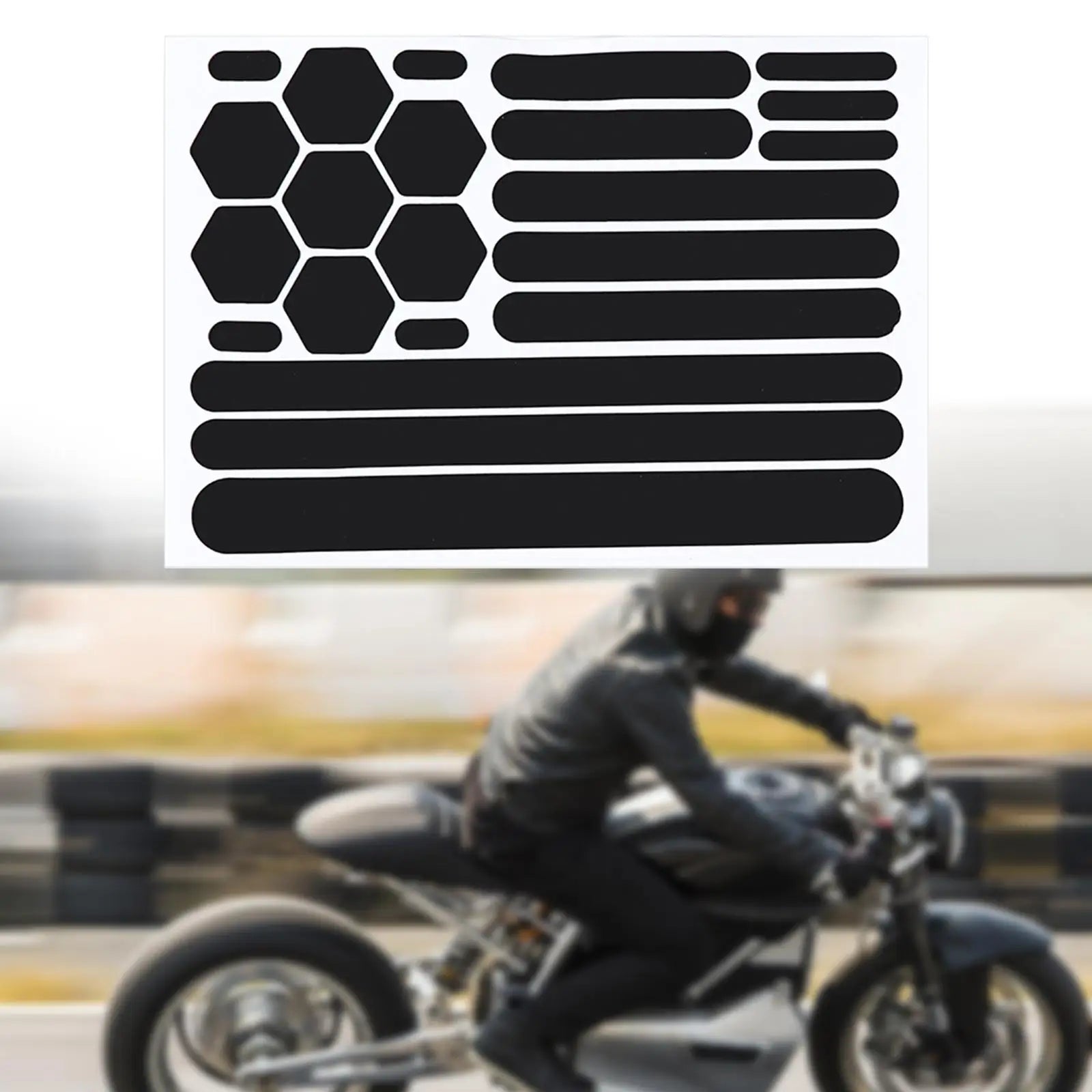Motorcycle Sticker Reflective Gear Reflective Black Stickers Motorcycle Reflective Tape for Helmet Cars Trailers Bikes premium