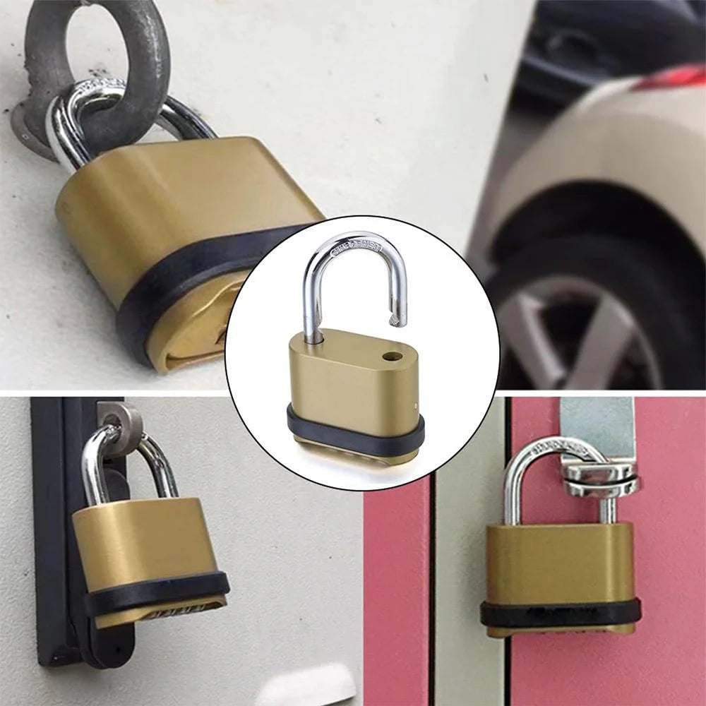2PCS Waterproof 4-Digit Combination Lock - Durable Zinc Alloy Padlock for Gym Lockers, Toolboxes, Gates & More