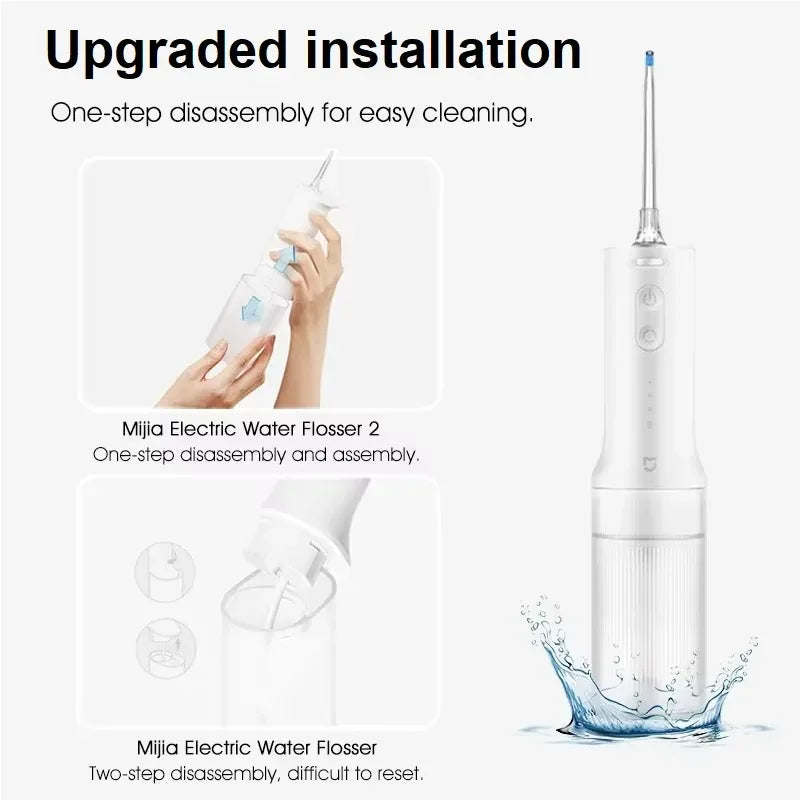 Prijenosni električni oralni irigator 200 ml, Type-C punjenje, 3 načina, 2 mlaznice