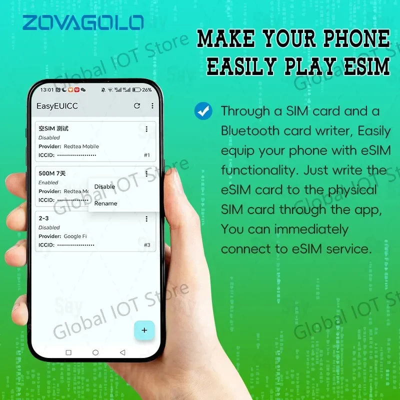 eSIM Write Card with USB-C Reader for Multi-Profile SIM Storage