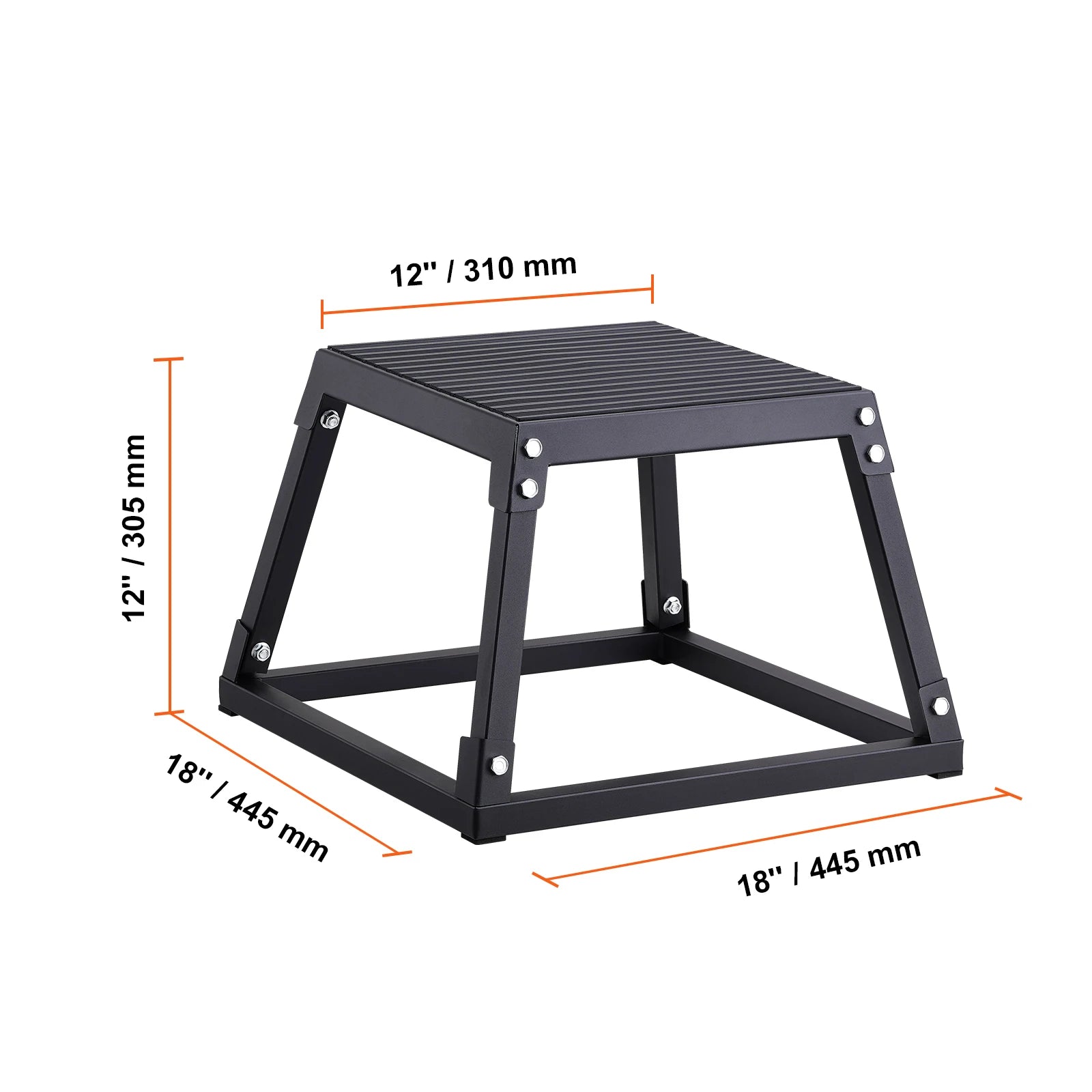 Caixa de salto plyométrica metálica SucceBuy 12/18 polegadas, antiderrapante, degrau para prática em casa, treino de agilidade e força, Crimson