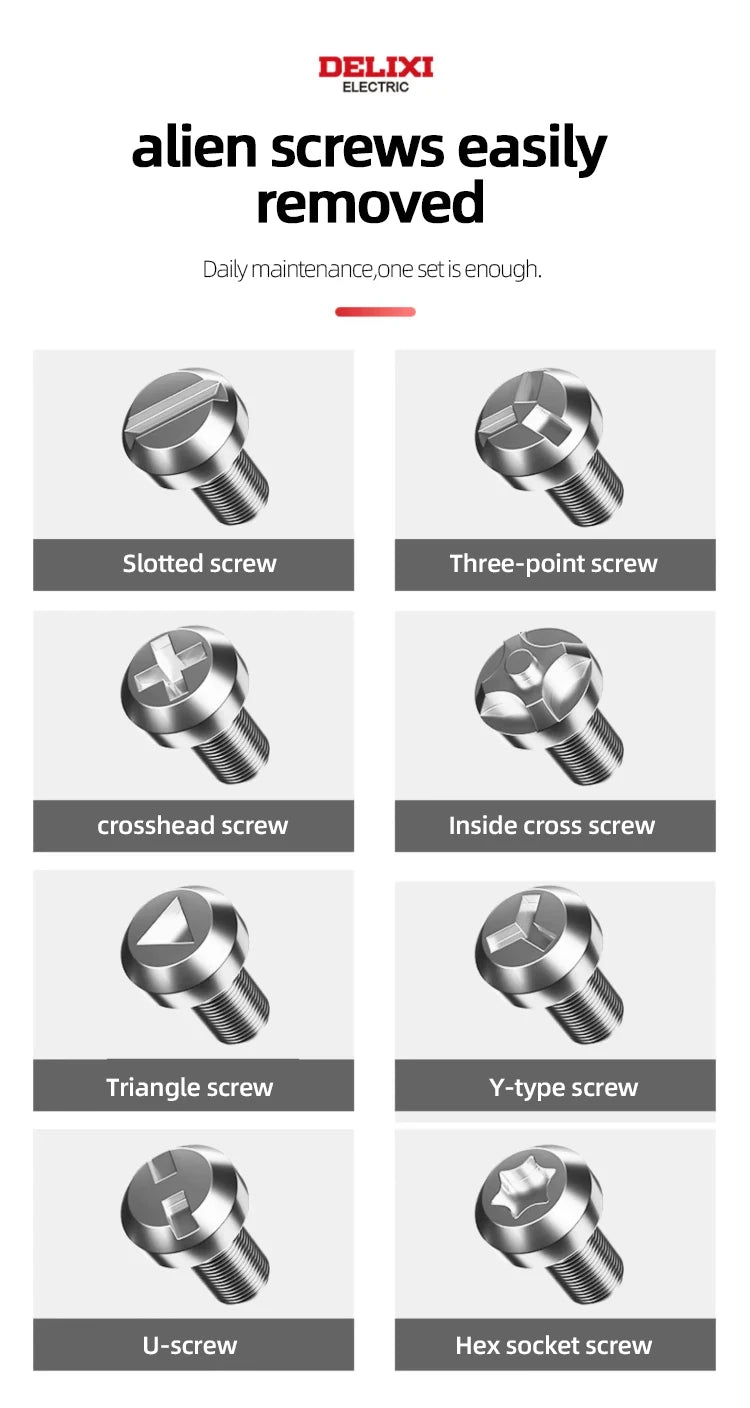 Screwdriver Set of 13 Pieces, Ratchet Set, Multi-functional Cross and Diagonal Use, Extendable, Mini , Household Manual Tool