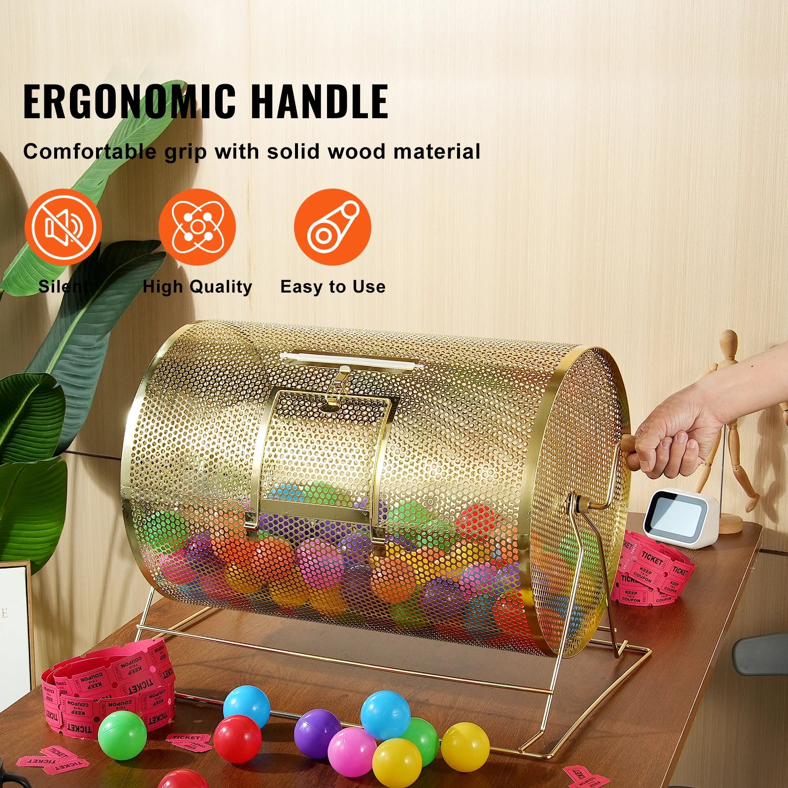 Raffle Drum Spinning Cage with Large Capacity for Events & Drawings