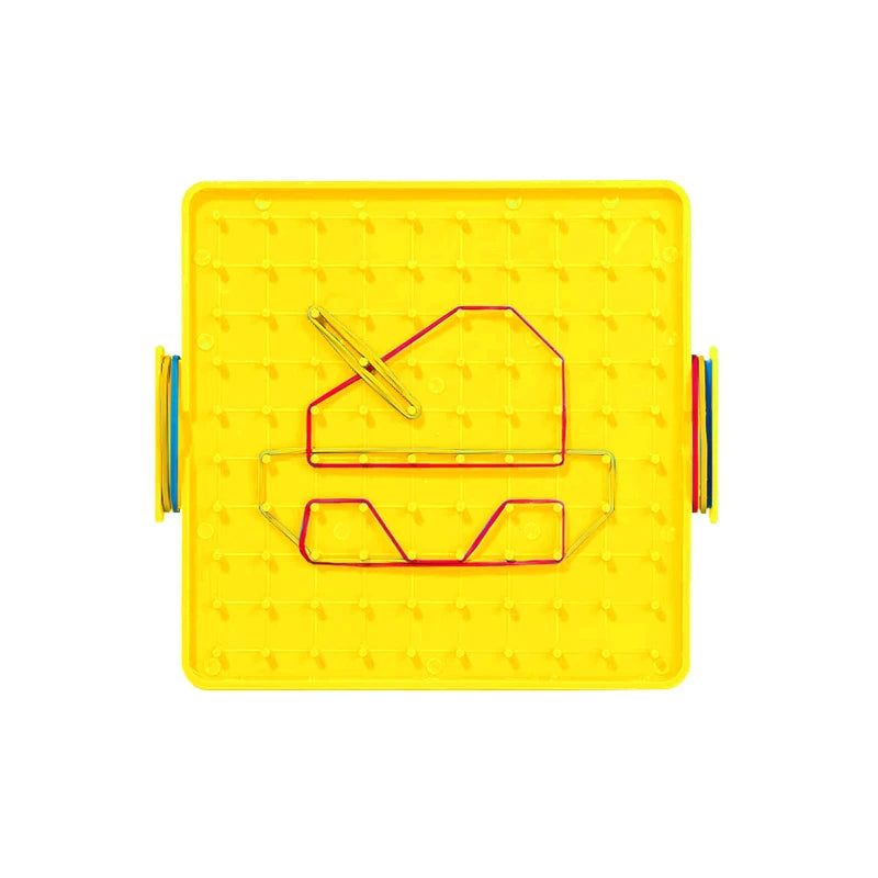 Geometric Pegboard with Rubber Bands, 15.7 cm