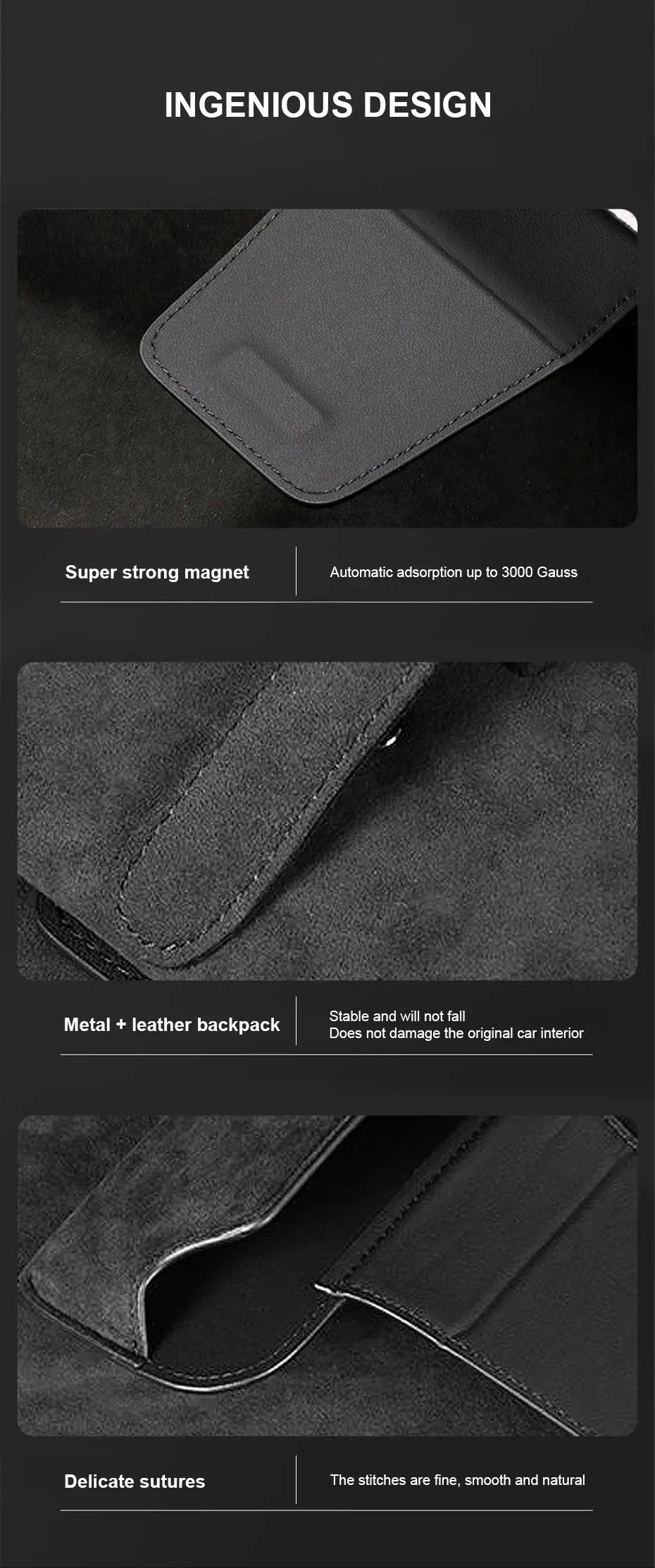 SEAMETAL Magnetic Suede Car Glasses Case Magnetic Sunglasses Holder Anti-Scratch Sun Visor Eyeglasses Protection Storage Case