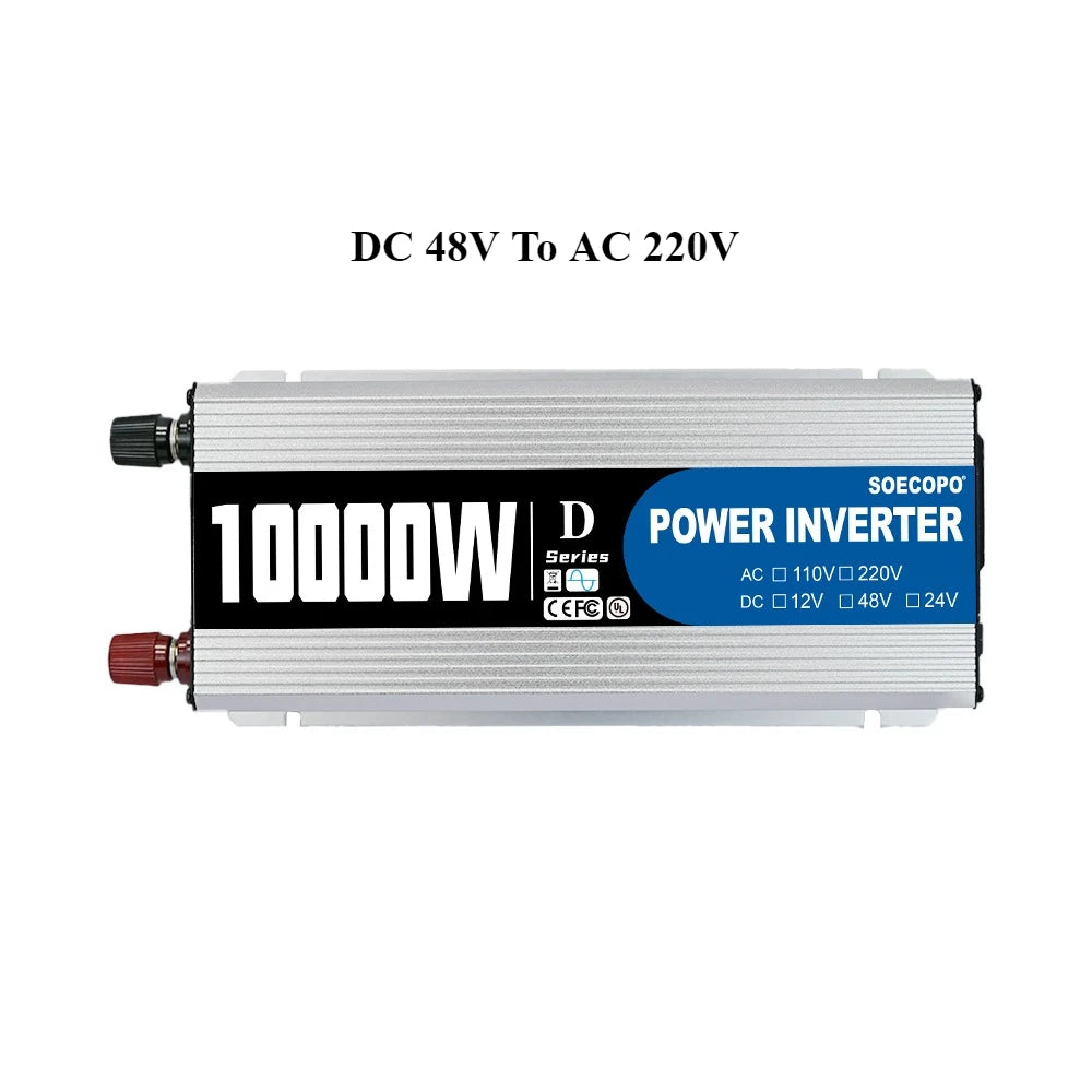 10000W DC to AC Power Inverter 12V 24V 48V to 220V with USB Port and Protection Features