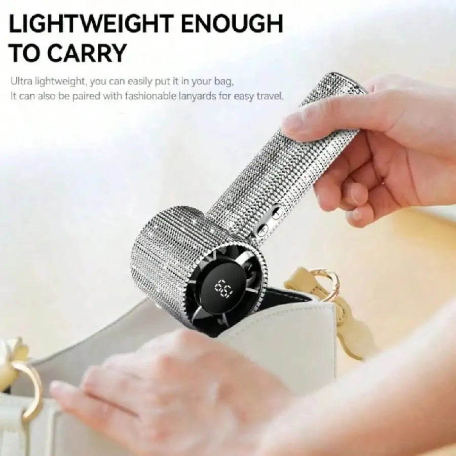 Mini USB-C Rechargeable Handheld Fan with Quiet Turbo Airflow