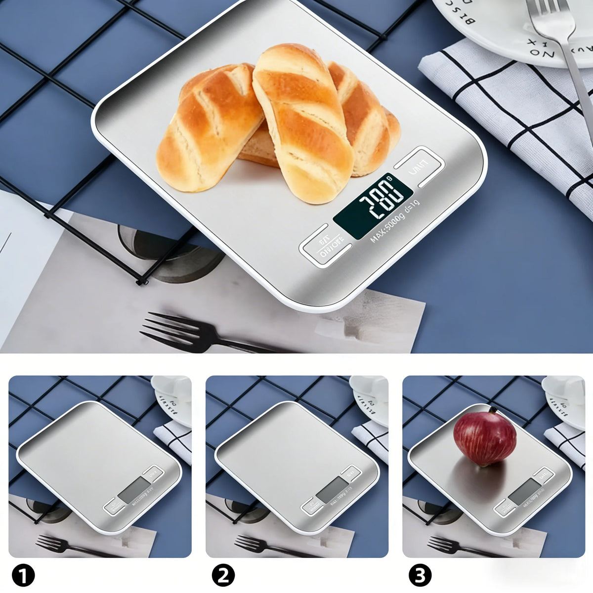 Digital Kitchen Scale with Steel Panel