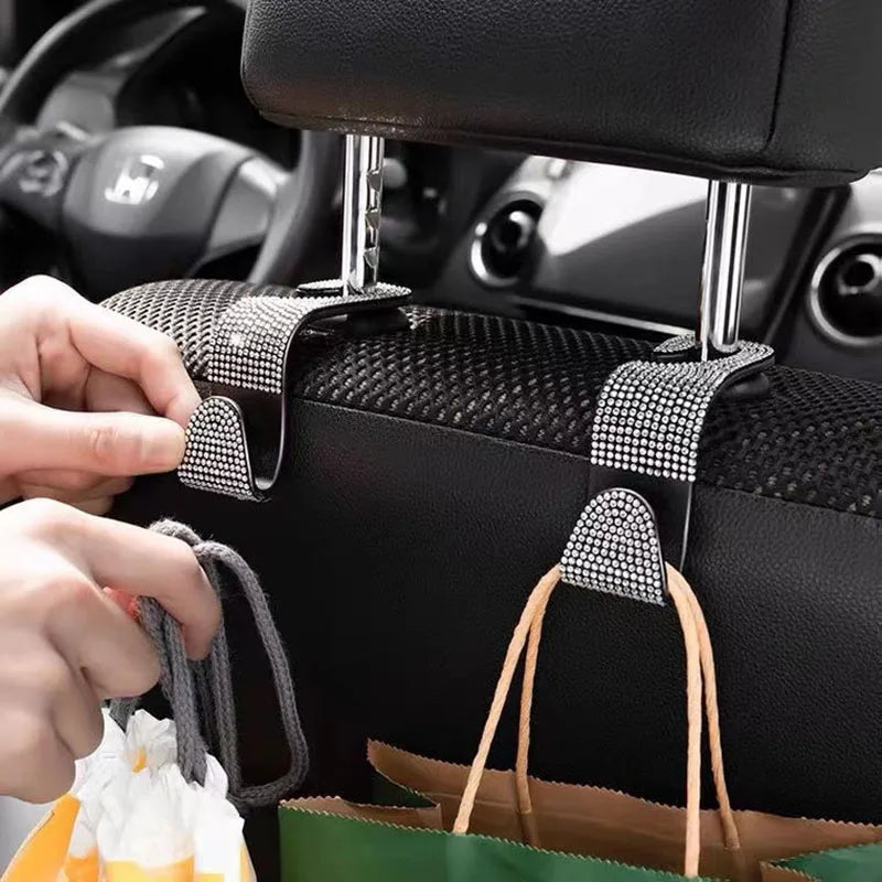 Rhinestone Car Seat Back Hook Hanger for Daily Vehicle Storage