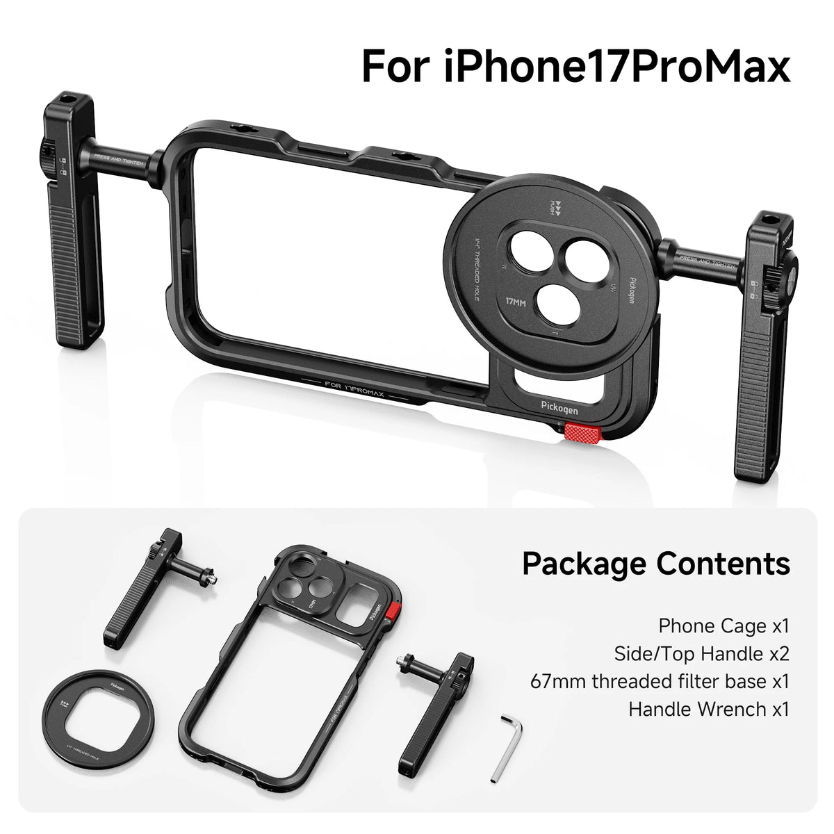 Klatka operatorska PICKOGEN do iPhone’a 17 Pro i Pro Max
