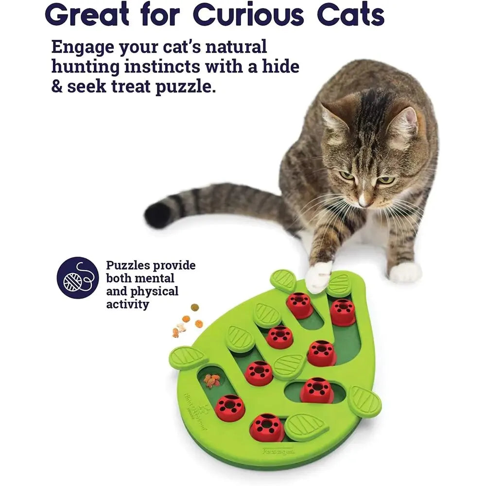 Cat Treat Puzzle with Moving Covers